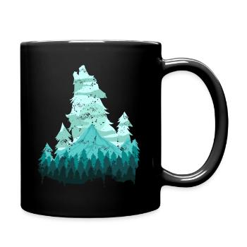 Wild Wolf Nature Wilderness Forest Loner Gift - Full Colour Mug - black - Right