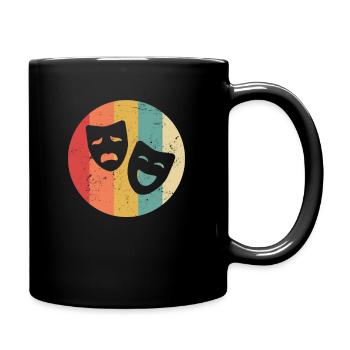 Drama Masks Theatre sad and happy - Full Colour Mug - black - Right