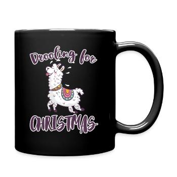 Lama Alpaca Christmas Animal Zoo Winter Gift - Full Colour Mug - black - Right