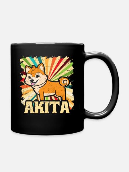Akita Hundebesitzer Retro Vintage Geschenk - Tasse einfarbig - Schwarz