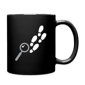 Lupe Spur verfolgen Detektiv Geschenk Kinder - Tasse einfarbig - Schwarz - Rechts