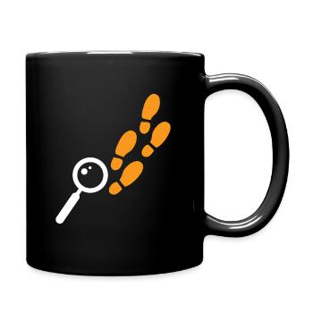Lupe Spur verfolgen Detektiv Geschenk Kinder - Tasse einfarbig - Schwarz - Rechts
