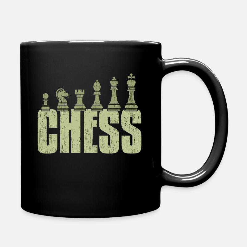 Schach Geschenk Schachbrett Turm König - Tasse einfarbig - Schwarz