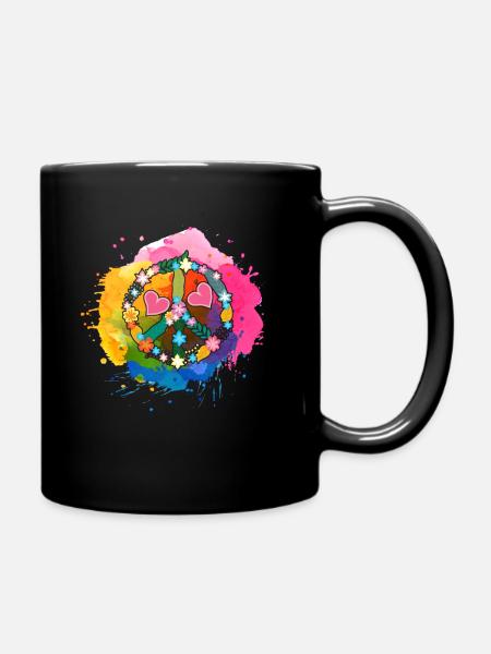 Frieden Harmonie - Tasse einfarbig - Schwarz