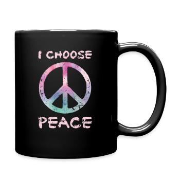 Frieden Geschenk - Tasse einfarbig - Schwarz - Rechts