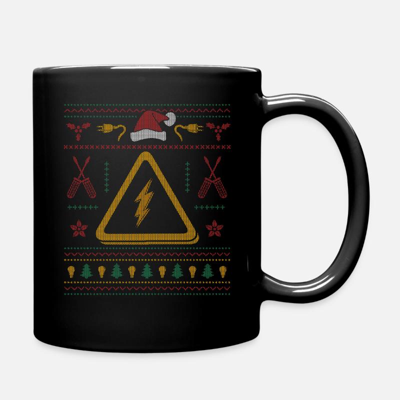 Ugly Christmas Elektriker Strom Weihnachtsgeschenk - Tasse einfarbig - Schwarz