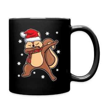 Eichhörnchen Dabbing Tanz Weihnachten Geschenk - Tasse einfarbig - Schwarz - Rechts