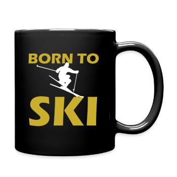 Geboren um Ski zu fahren - Born To Ski Geschenk - Tasse einfarbig - Schwarz - Rechts