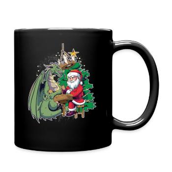 Dragon joue au jeu de cartes contre Nicholas Geek - Mug uni - noir - Droite