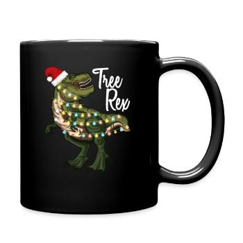 Tree Rex T-Rex Dinosaur Christmas Gift Idea - Full Colour Mug - black - Right