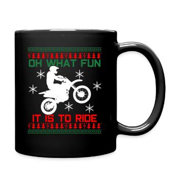 Motocross Christmas design - Full Colour Mug - black - Right