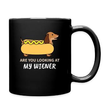 Teckel drôle regardez-vous mon Wiener - Mug uni - noir - Droite