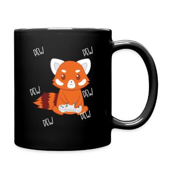 Little Panda Red Panda Gamer Zocker - Full Colour Mug - black - Right