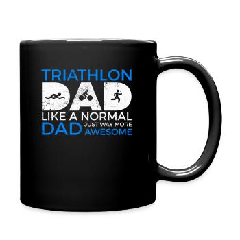 Triathlon Papa genau wie ein normaler Papa genau so - Tasse einfarbig - Schwarz - Rechts