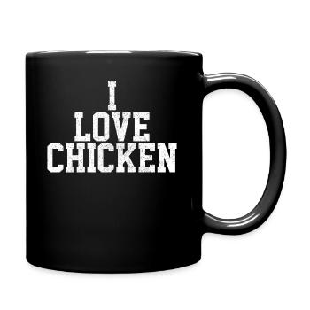 J'adore le poulet - Mug uni - noir - Droite