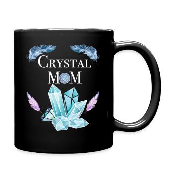 Crystal Mom Gemstone Healing Stones Mama Gift - Full Colour Mug - black - Right