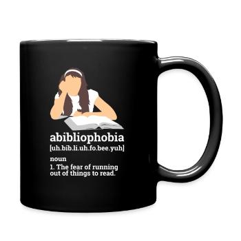 READING: abibliophobia - Tasse einfarbig - Schwarz - Rechts