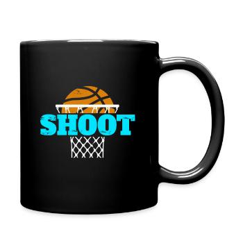 Shoot Basketball Geschenk für Kinder - Tasse einfarbig - Schwarz - Rechts