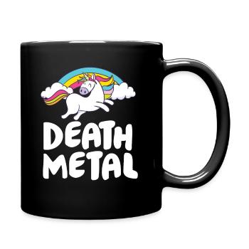 Death Metal Unicorn Rainbow - Tasse einfarbig - Schwarz - Rechts
