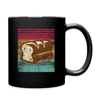 Brot Gebäck geschnitten Brotlaib Toast Geschenk - Tasse einfarbig - Schwarz - Rechts