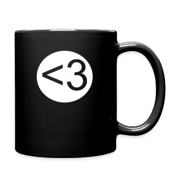 Herz Zeichen - Tasse einfarbig - Schwarz - Rechts