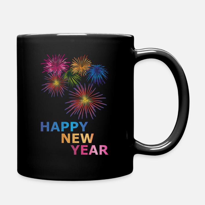 Silvester Happy new year - Tasse einfarbig - Schwarz
