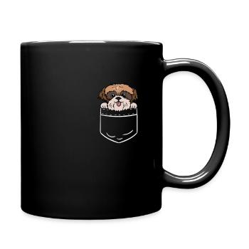 Taschen Hemd Shih Tzu Hund Geschenk - Tasse einfarbig - Schwarz - Rechts