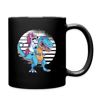 T-Rex Dino Dinosaure Licorne - Mug uni - noir - Droite