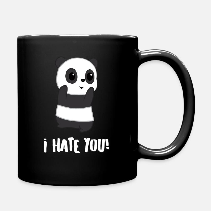 Panda Pandas - Pandafan - I hate you - Full Colour Mug - black