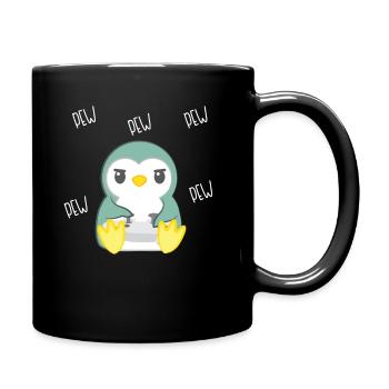 Pinguin – Pinguine – Gamer - Zocker - Nerd - Geek - Tasse einfarbig - Schwarz - Rechts
