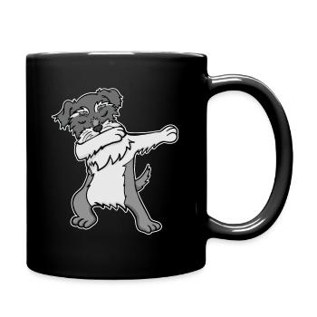 Schnauzer Dog Dabbing Dabbin Dabb Dance Gift - Full Colour Mug - black - Right