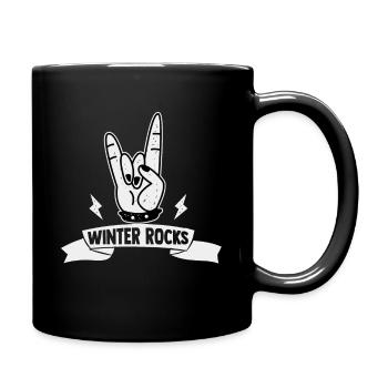 Winter - Tasse einfarbig - Schwarz - Rechts
