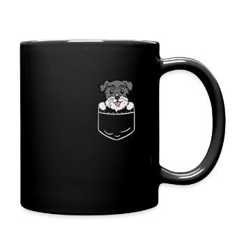 Taschen Hemd Schnauzer Hund Geschenk - Tasse einfarbig - Schwarz - Rechts