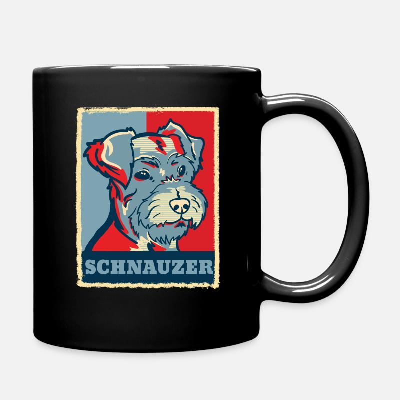 Schnauzer Hund Retro Vintage Geschenk - Tasse einfarbig - Schwarz