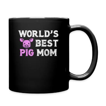 porc - Mug uni - noir - Droite