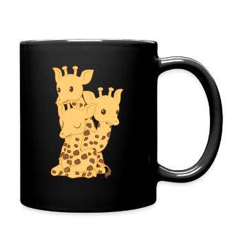 Giraffe – Giraffe – Giraffe Fan – Family - Full Colour Mug - black - Right