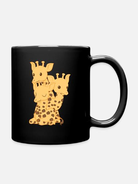 Girafe - Girafes - Fan de girafes - Famille - Mug uni - noir