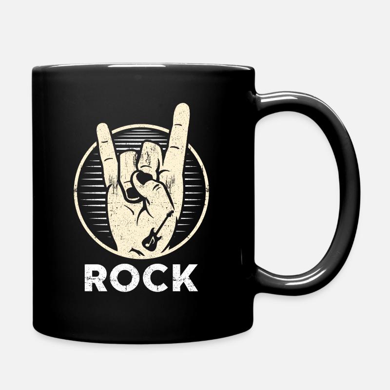 rock n roll - Full Colour Mug - black