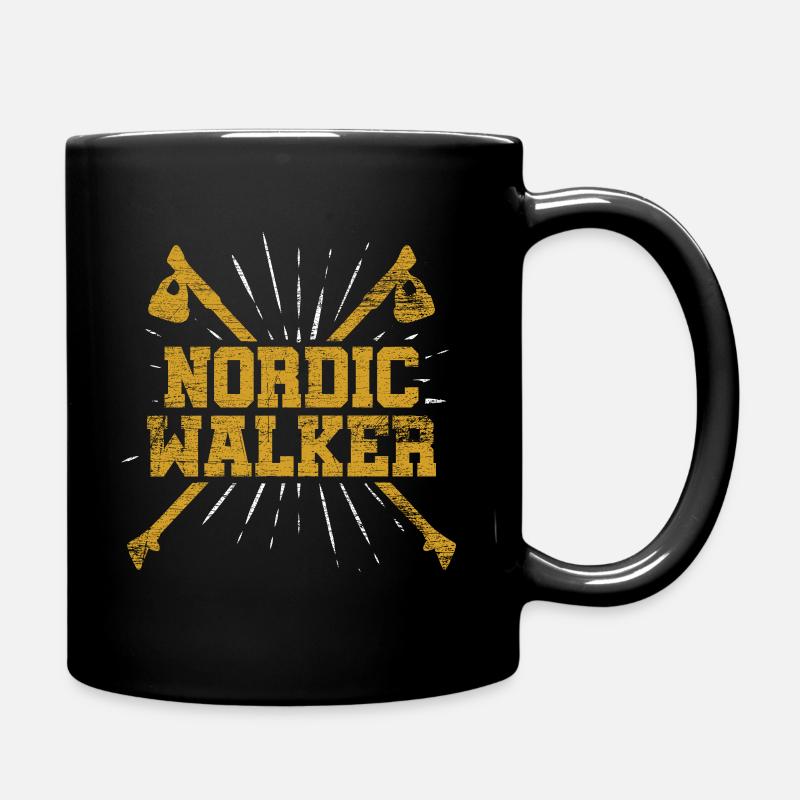 Nordic Walking - Tasse einfarbig - Schwarz