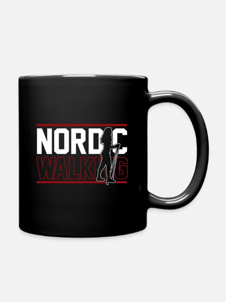 Nordic Walking Fitness - Tasse einfarbig - Schwarz