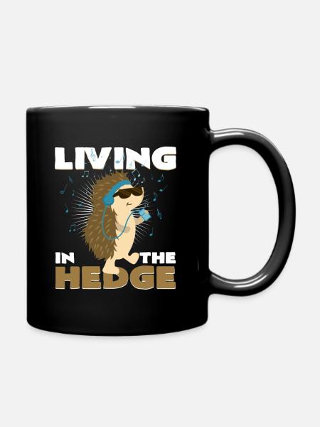 Cooler Igel mit Kopfhörern und Sonnenbrille Musik - Tasse einfarbig - Schwarz