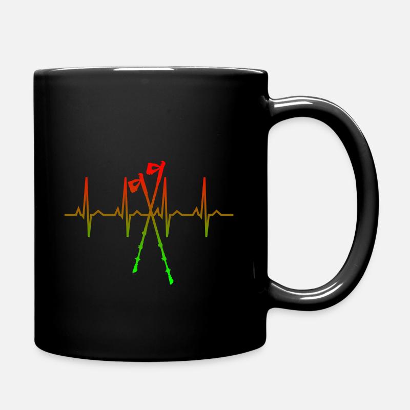 Nordic Walking Stöcke Herz - Tasse einfarbig - Schwarz