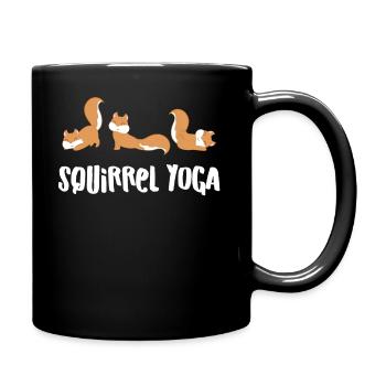 Eichhörnchen – Eichhörnchenfan – Yoga - Lustig - Tasse einfarbig - Schwarz - Rechts