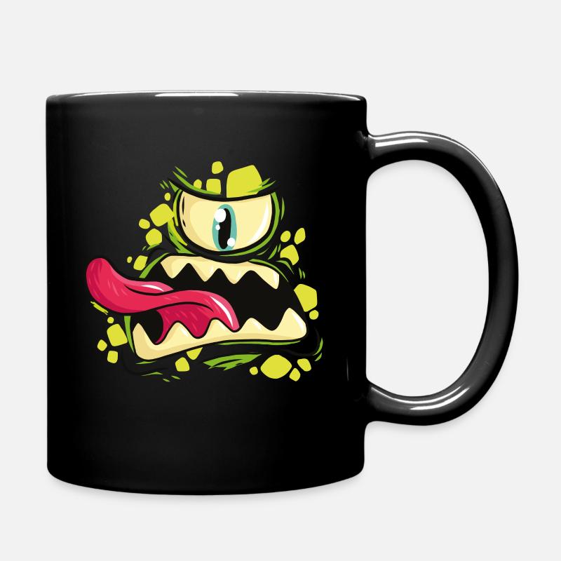 Monster Gesicht - Tasse einfarbig - Schwarz
