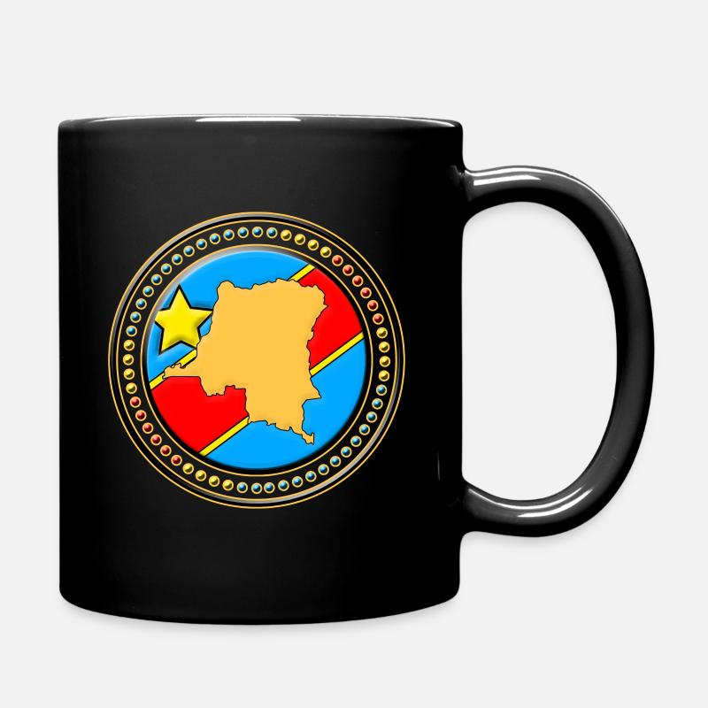 Carte du drapeau Congo - Congo - Mug uni - noir