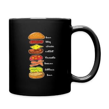 Hamburger Burger Cheeseburger Instructions Cadeau - Mug uni - noir - Droite
