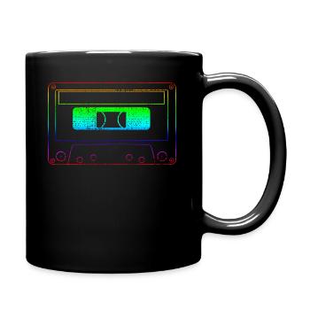 Kassette 80er Neon - Tasse einfarbig - Schwarz - Rechts