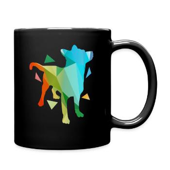Teckel de Berger Allemand Cadeau Chien Low Poly Beagle - Mug uni - noir - Droite