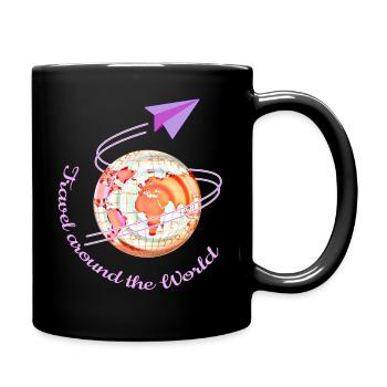 Chemise de voyage autour du monde pour les aventuriers - Mug uni - noir - Droite