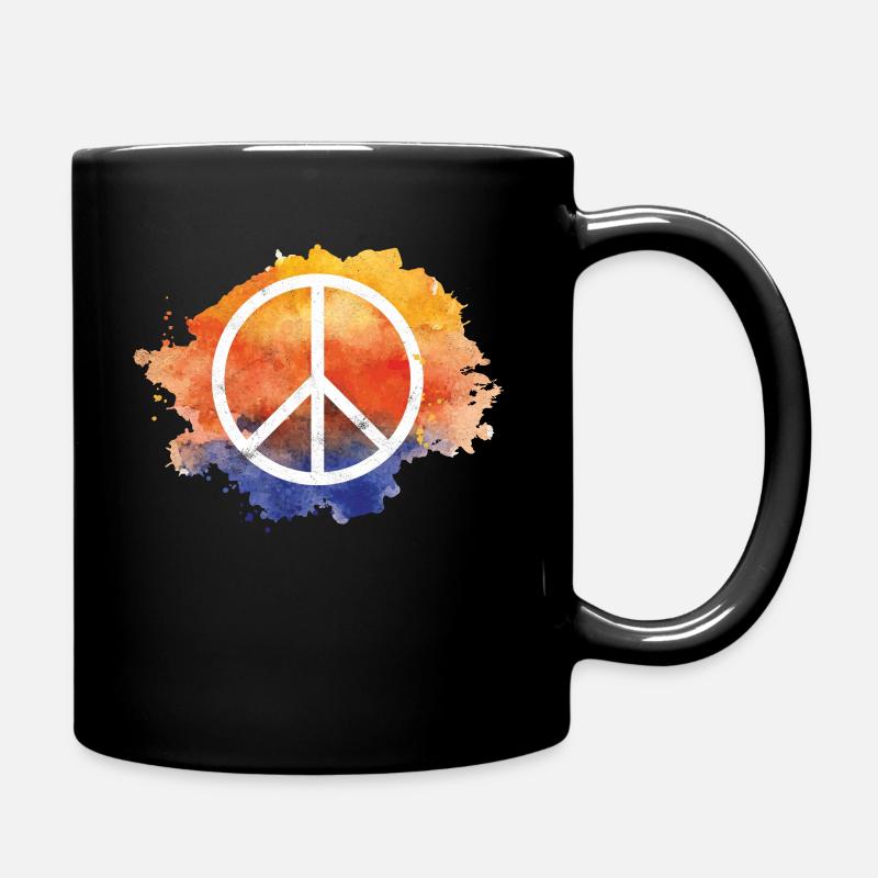 Symbol Frieden Geschenk Weltfrieden Hippie - Tasse einfarbig - Schwarz